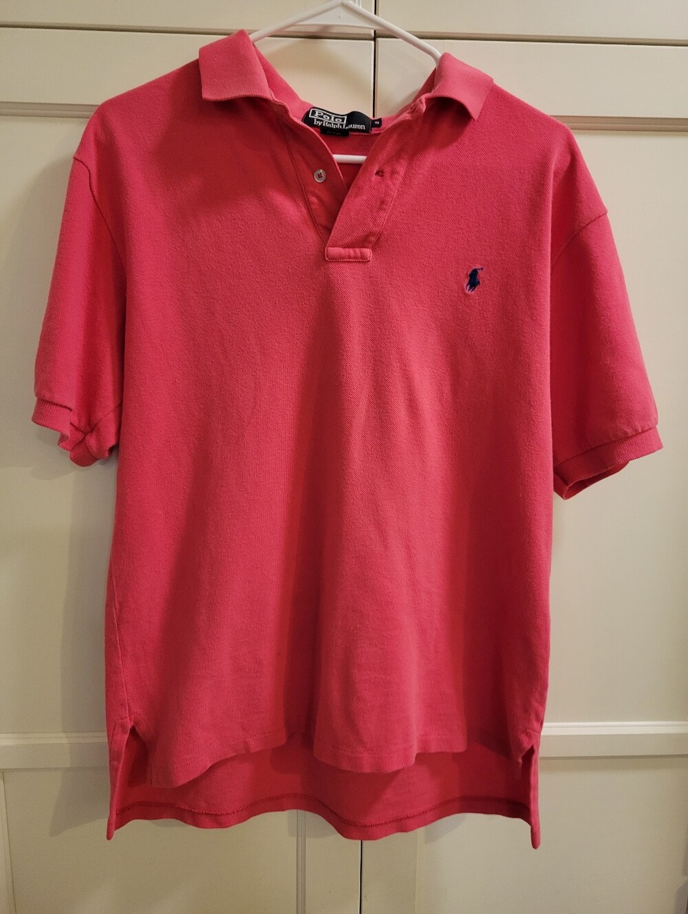 Ralph Lauren Men’s Pink Polo Shirt with Navy Pony, Snall